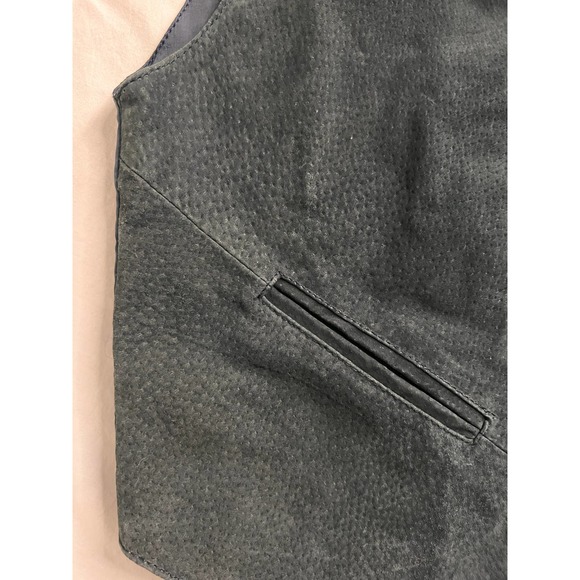 Learsi Vest Navy Blue Leather Medium New With‎ Tags - Picture 5 of 9